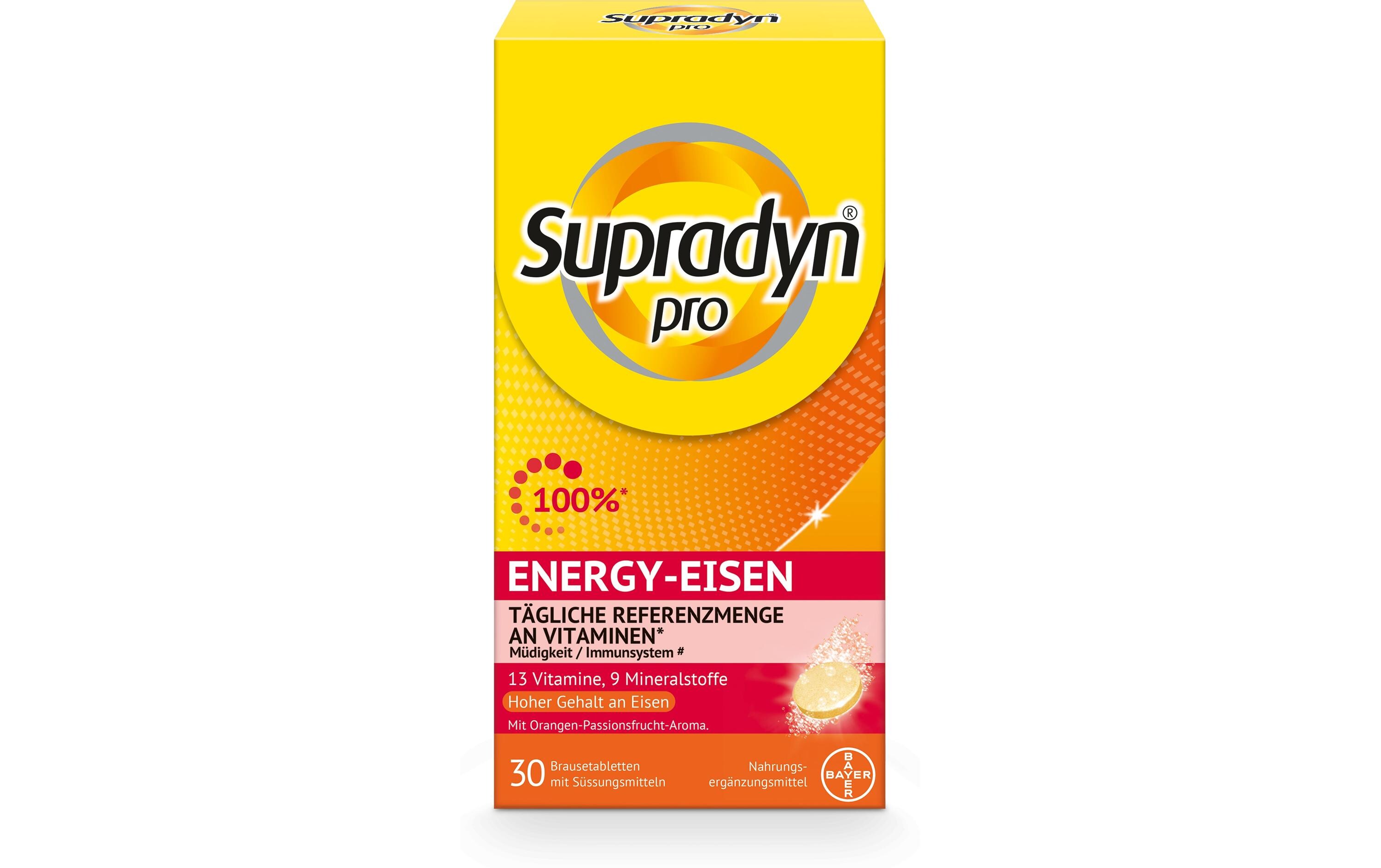 Energy Eisen 30 BrausetablettenVeganes Multivitaminpräparat zur täglichen Unterstützung der Abwehrkräfte