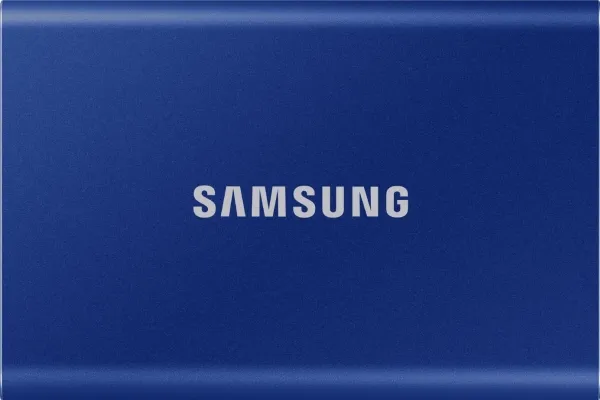 Samsung T7 MU-PC2T0H - SSD - krypteret - 2 TB - ekstern (bærbar) - USB 3.2 Gen 2 (USB-C stikforbindelse) - 256-bit AES - indigoblå