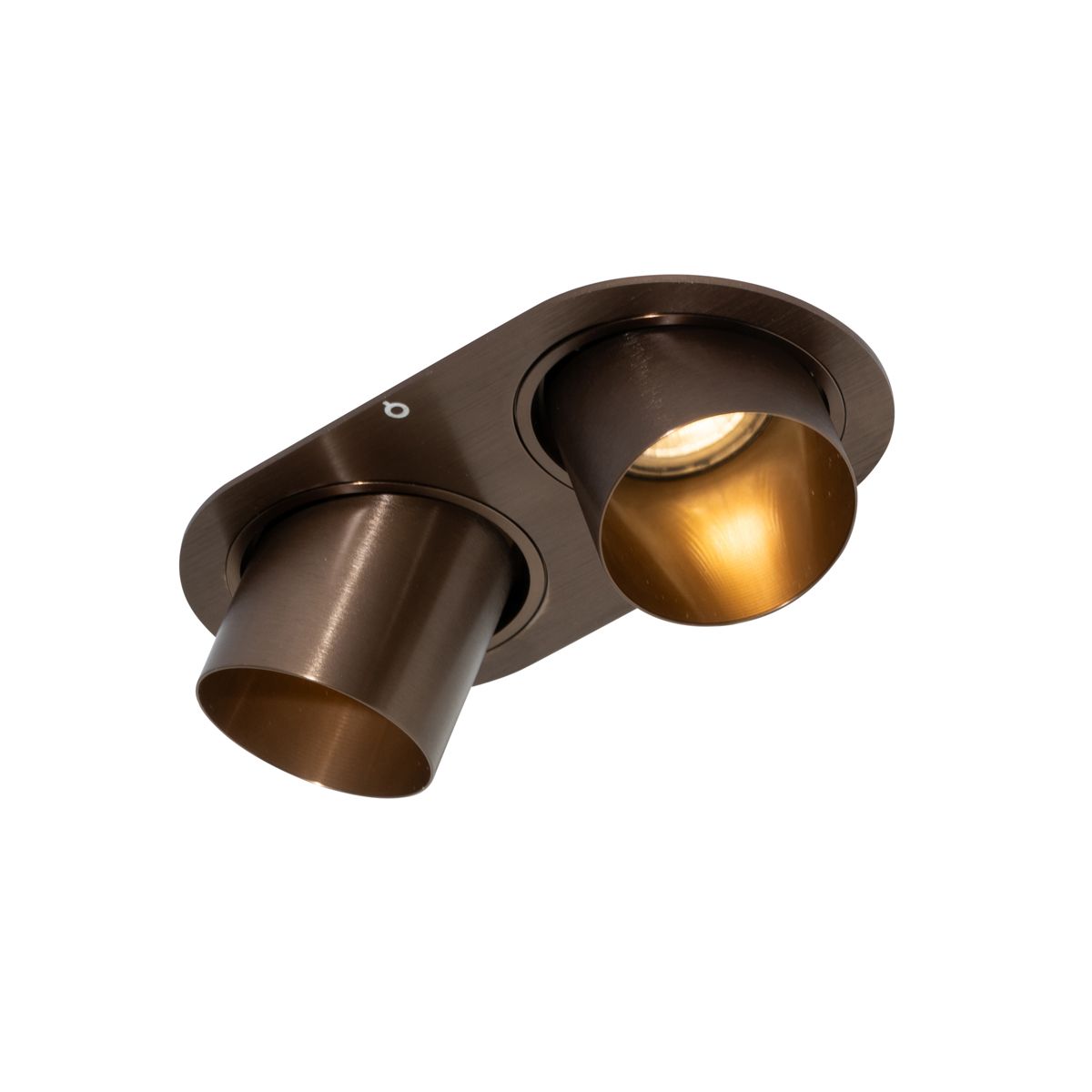 Set van 6 inbouwspots donkerbrons GU10 50mm 2-lichts - Installa