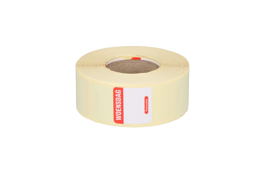 Daglabel WOENSDAG 25x25mm rood (HACCP)