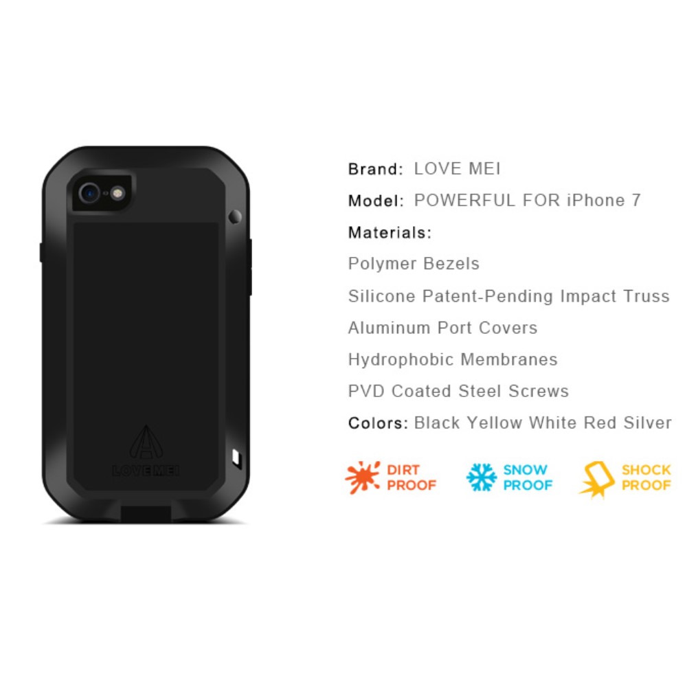 iPhone SE (2022/2020) / 8 / 7 Hybrid Silikon Metall Outdoor Case   Panzerfolie - Schwarz