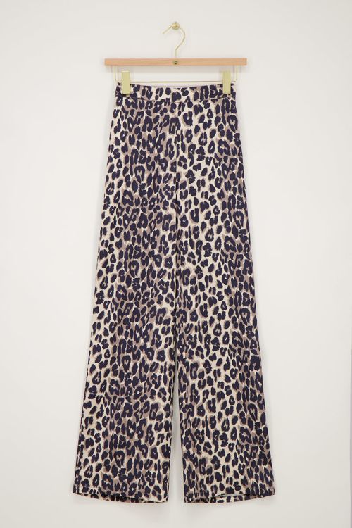 Panterprint broek satijnen look