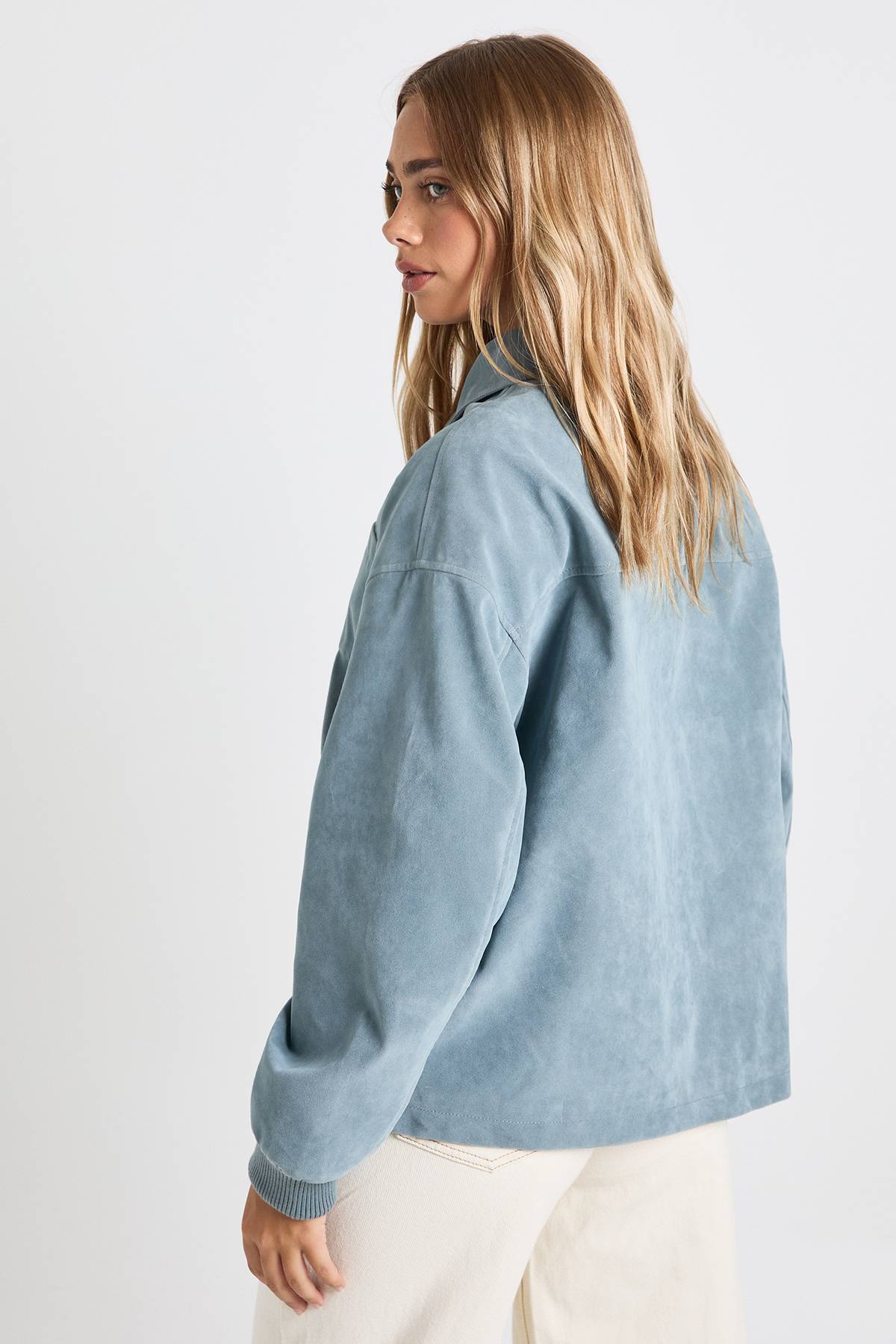 boohoo Veste bomber en suède synthétique