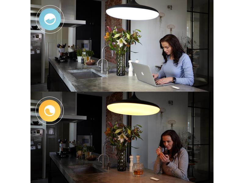 Philips Hue Zubehör Dimmschalter V2 Weiss Einzelwand-Schalter zur Erweiterung des bestehenden Hue-Systems