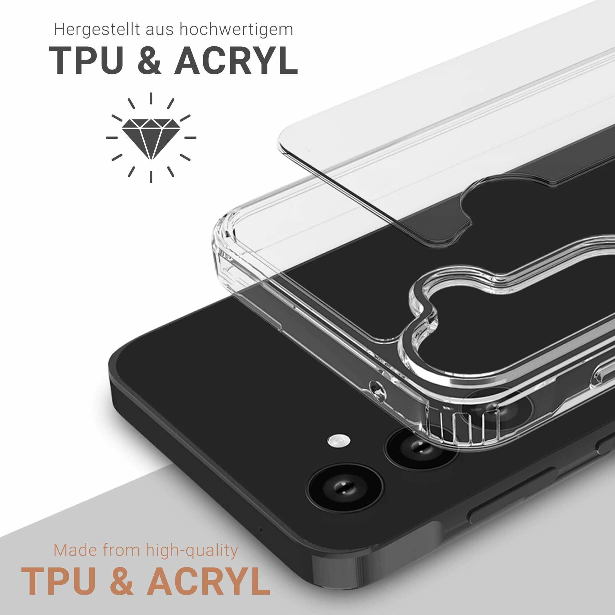 Samsung Galaxy A55 Hybrid Hülle TPU Bumper   Acryl Rückseite Pankow (11052) - Transparent
