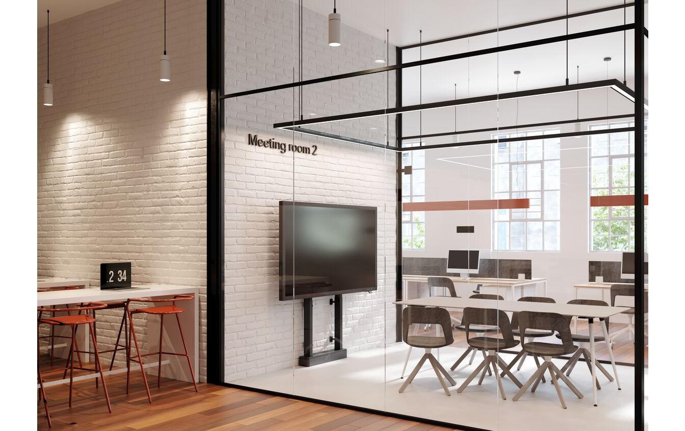 TV-Lift Rise 2008 Schwarz<br>Boden-Wand-Montagemodul mit motorisiertem Display-Liftsystem