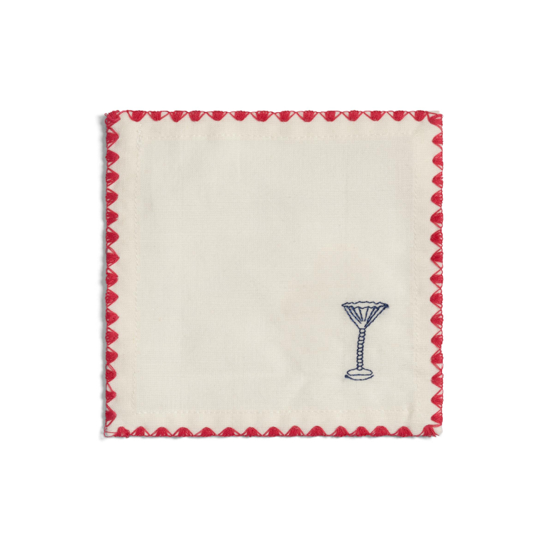 &klevering Zigzag cocktail servet set van 4