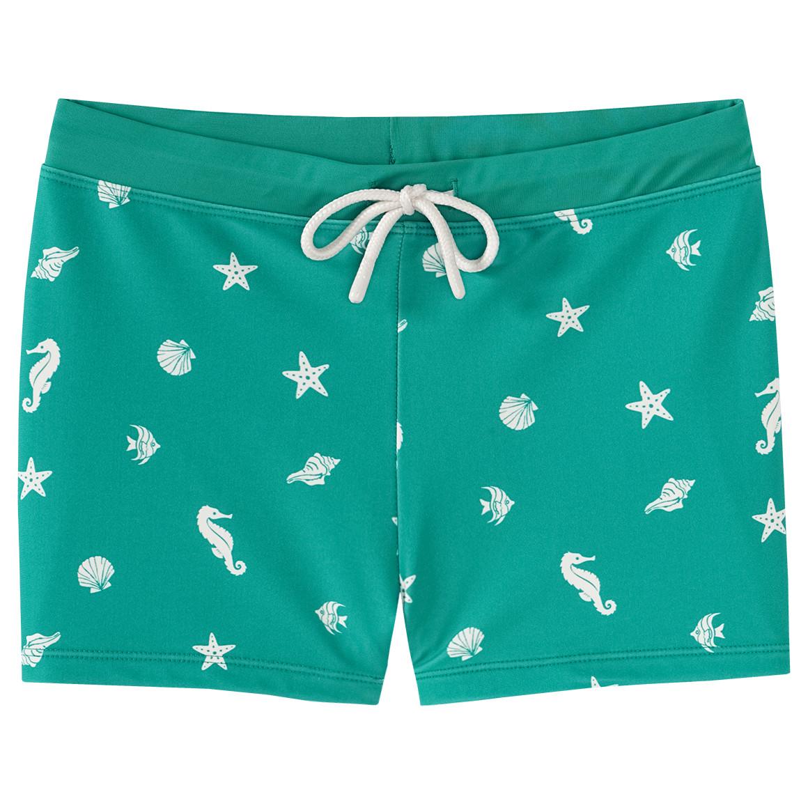 Famy Jungen Badehose mit Meerestier-Allover grün / weiss