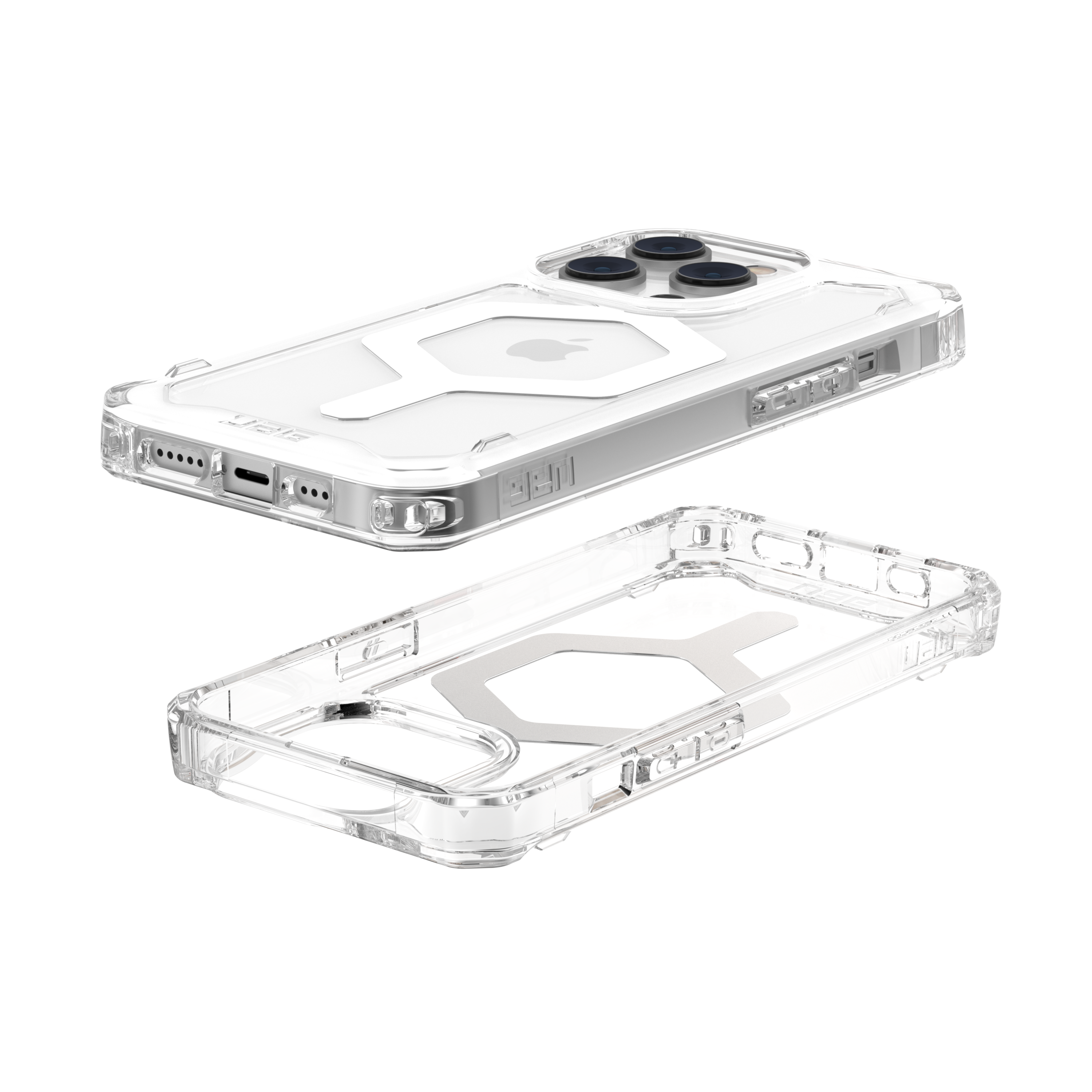 iPhone 14 Pro MagSafe Hybrid Schutzhülle Plyo (114070114343) - Weiss / Transparent (Ice)