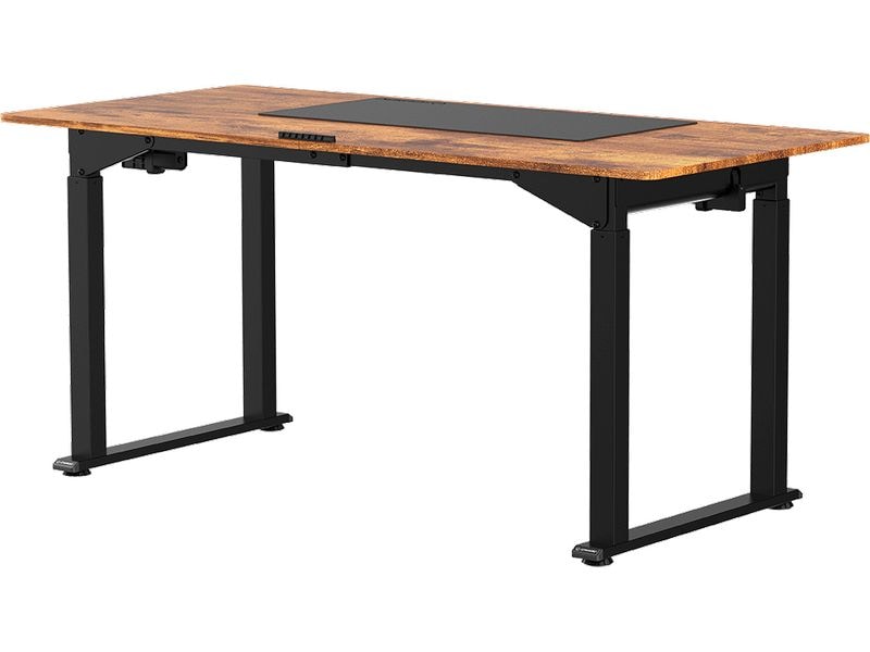 Ultradesk Gaming Tisch Uplift Braun/Schwarz Robuster Gaming-Tisch mit elektrischer und stufenloser Höhenverstellung