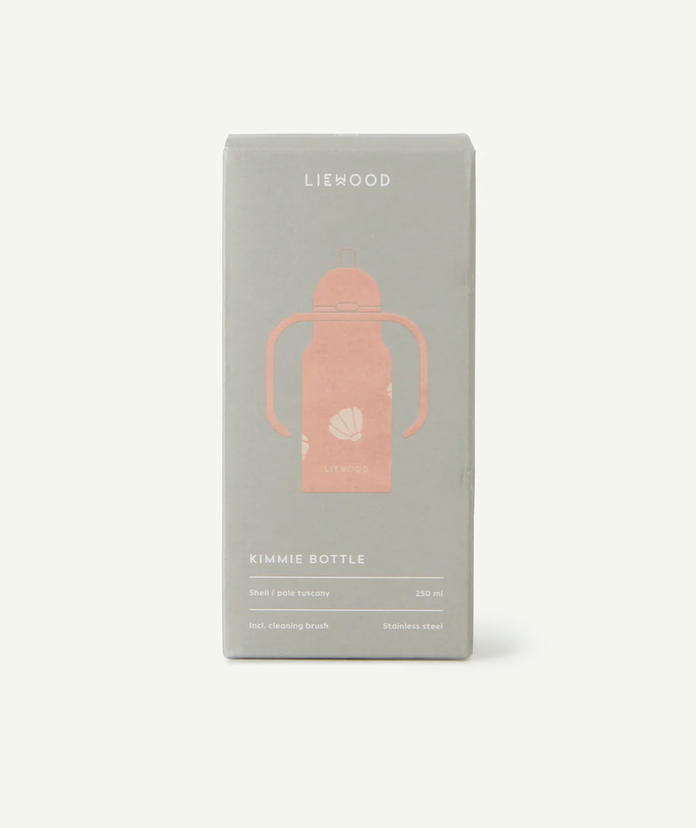 LIEWOODGOURDE AVEC PAILLE ROSE IMPRIMÉE COQUILLAGE 250ML