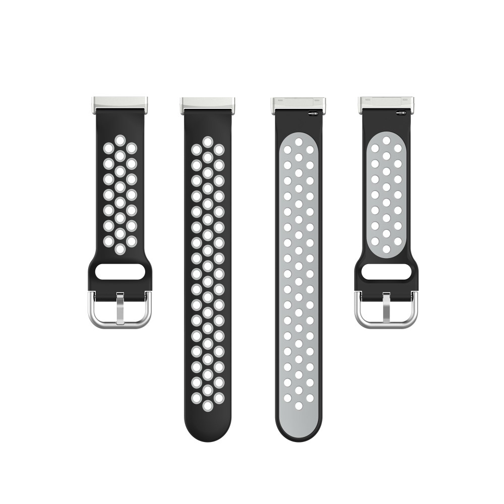Fitbit Versa 3 / Sense Silikon Armband Dual Color (Gelenkumfang 155-235mm) - Schwarz / Grau