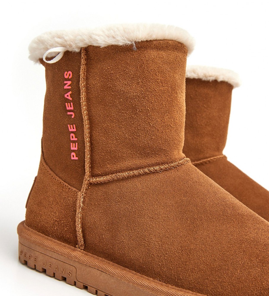 Botas de cano curto Pepe Jeans Diss Fresh em couro marrom