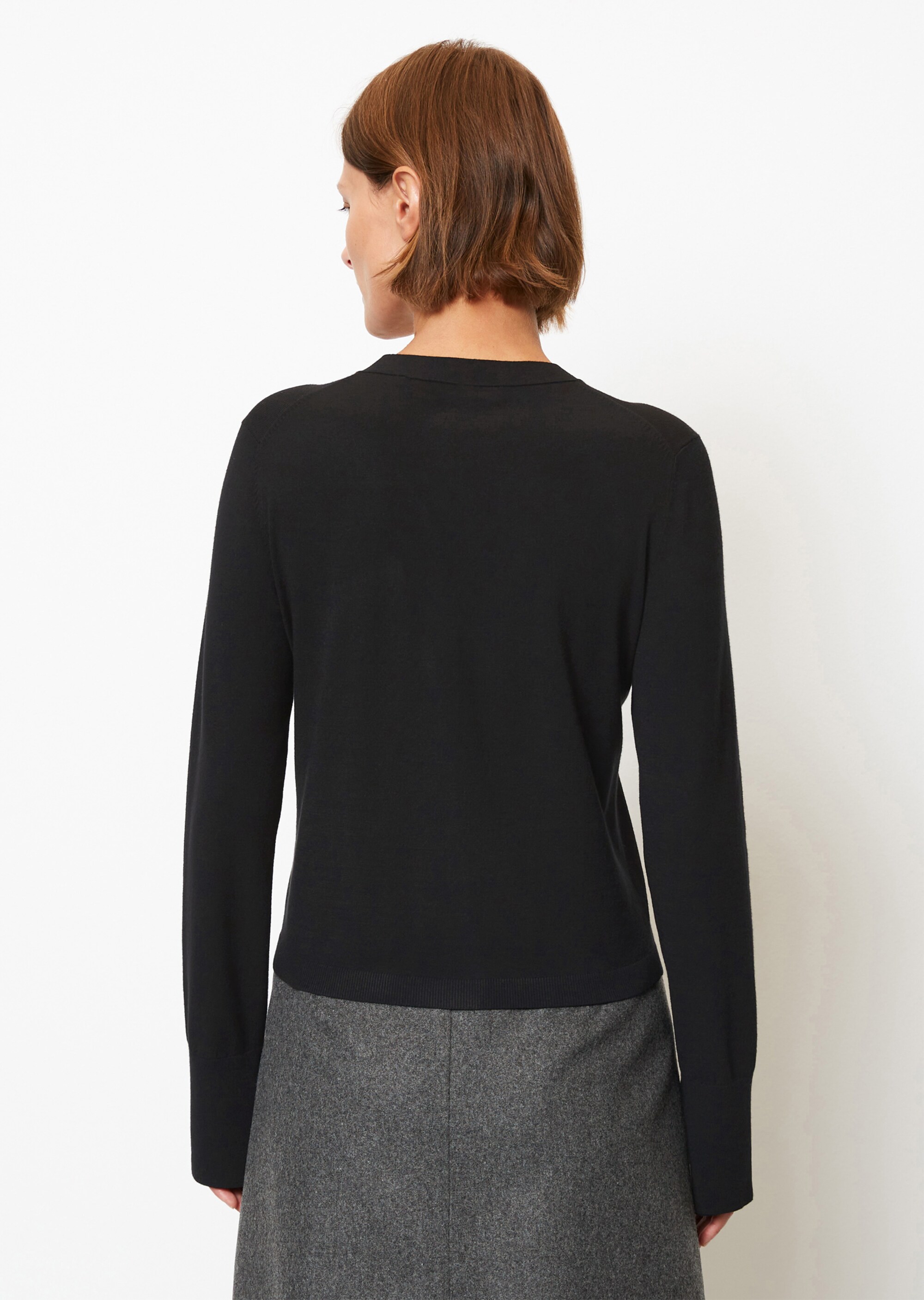Feinstrick-Cardigan slim aus LENZING™ ECOVERO™