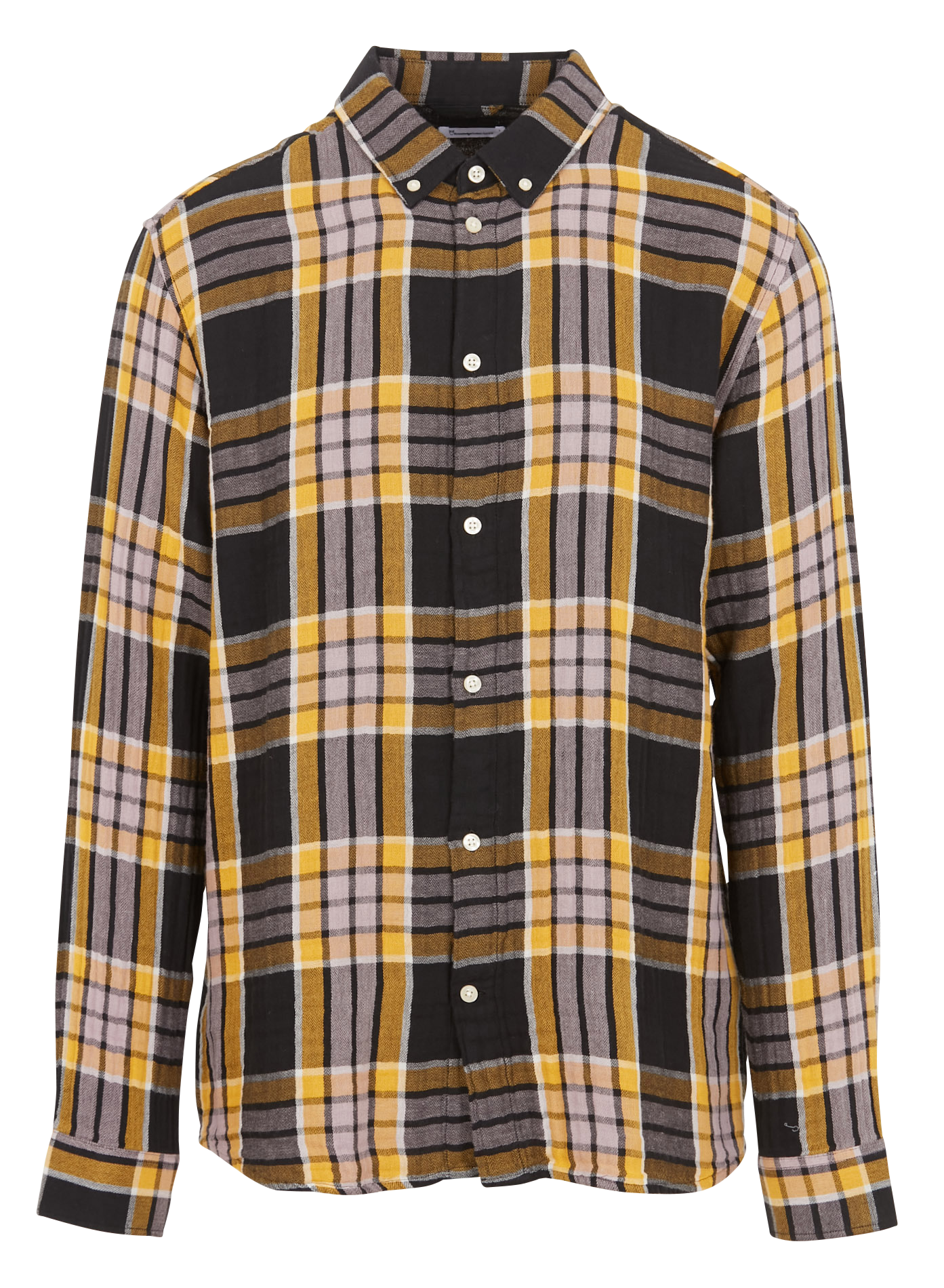 Chemise col américain à carreaux en coton bio | Multicolore