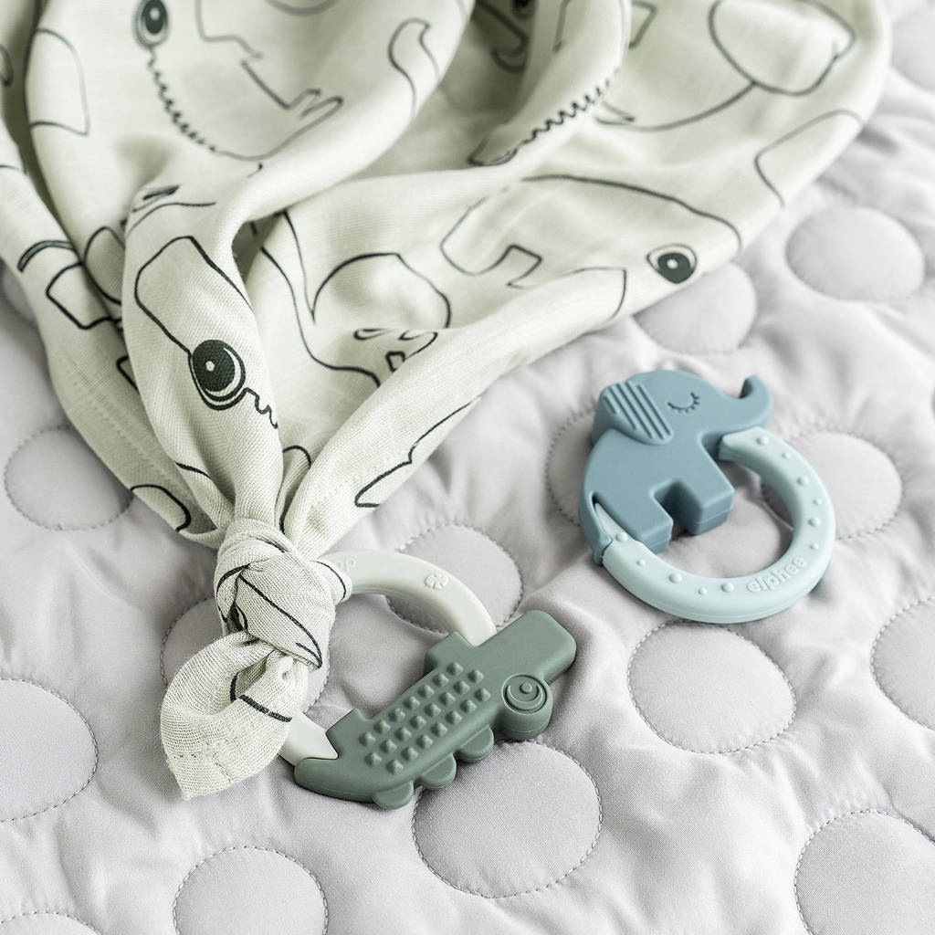 bijtring Deer friends Green/Blue 2 stuks