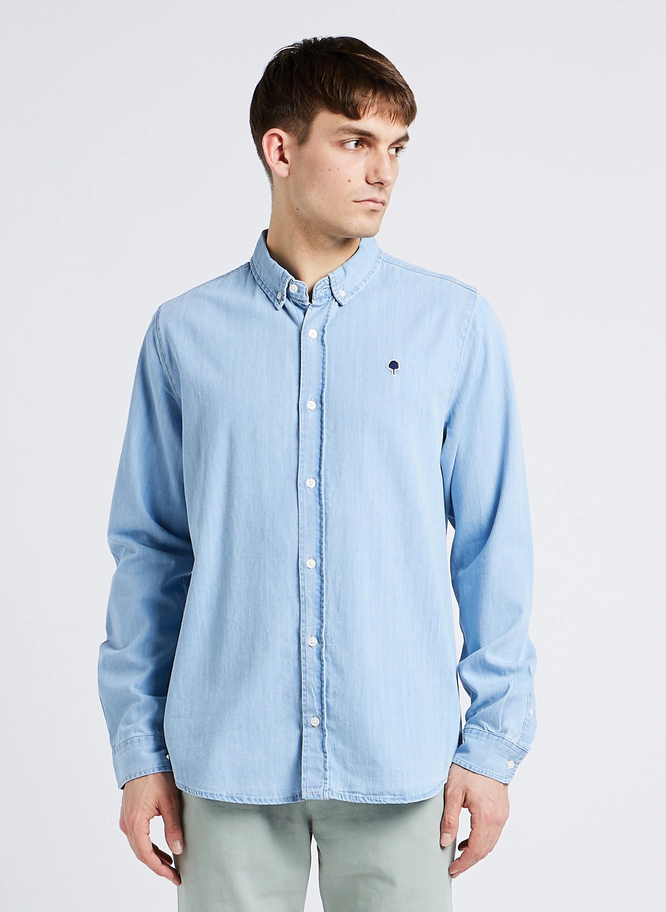 IVOY - Chemise col américain en coton | Bleu