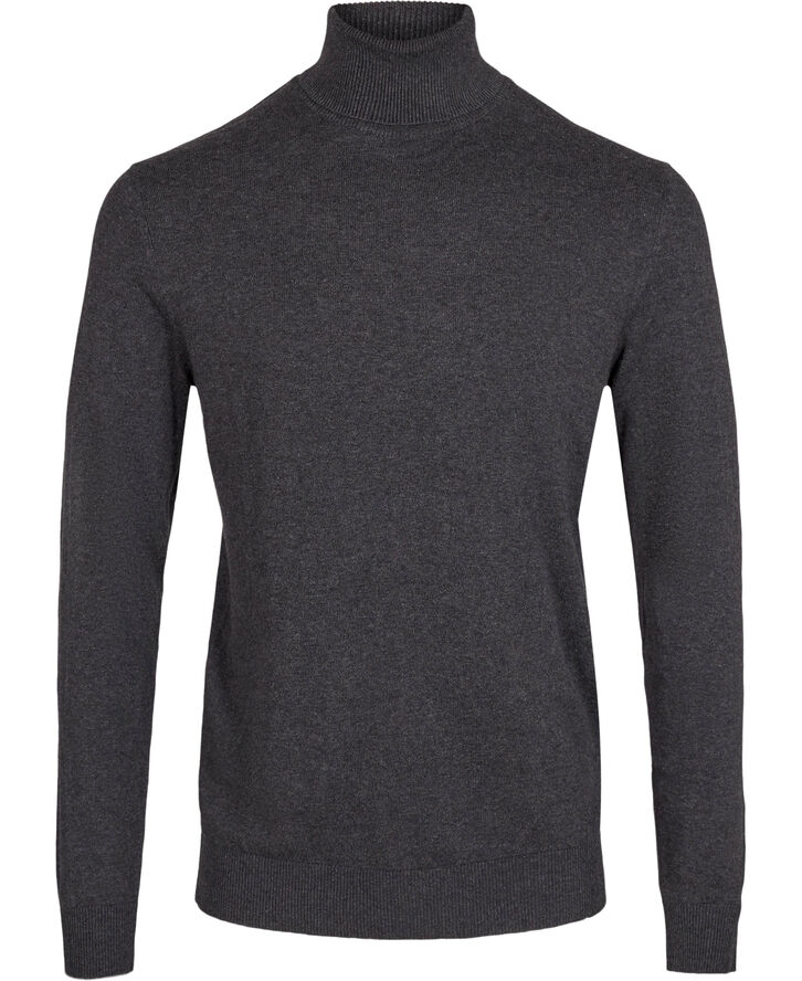 Jack & Jones JJEEMIL KNIT ROLL NECK NOOS Dark grey melange