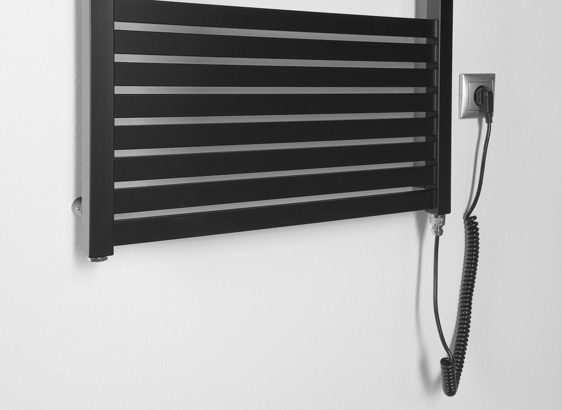 Sapho Tondi elektrische radiator zwart mat 60x133cm 600W