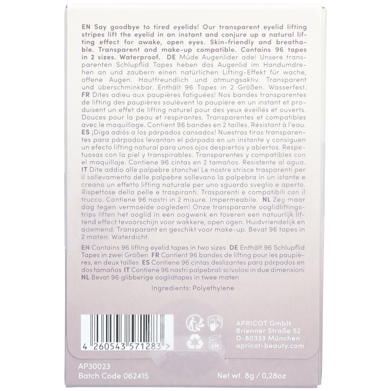 APRICOT bye sleepy eye Augenlid Tapes