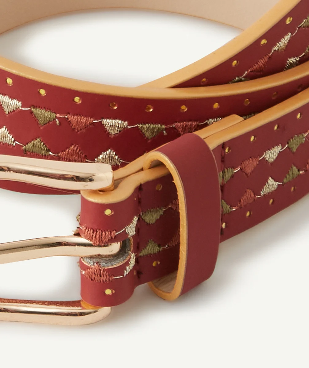 CEINTURE FILLE PRUNE EN FIBRES RECYCLÉES AUX DÉTAILS BRODÉS