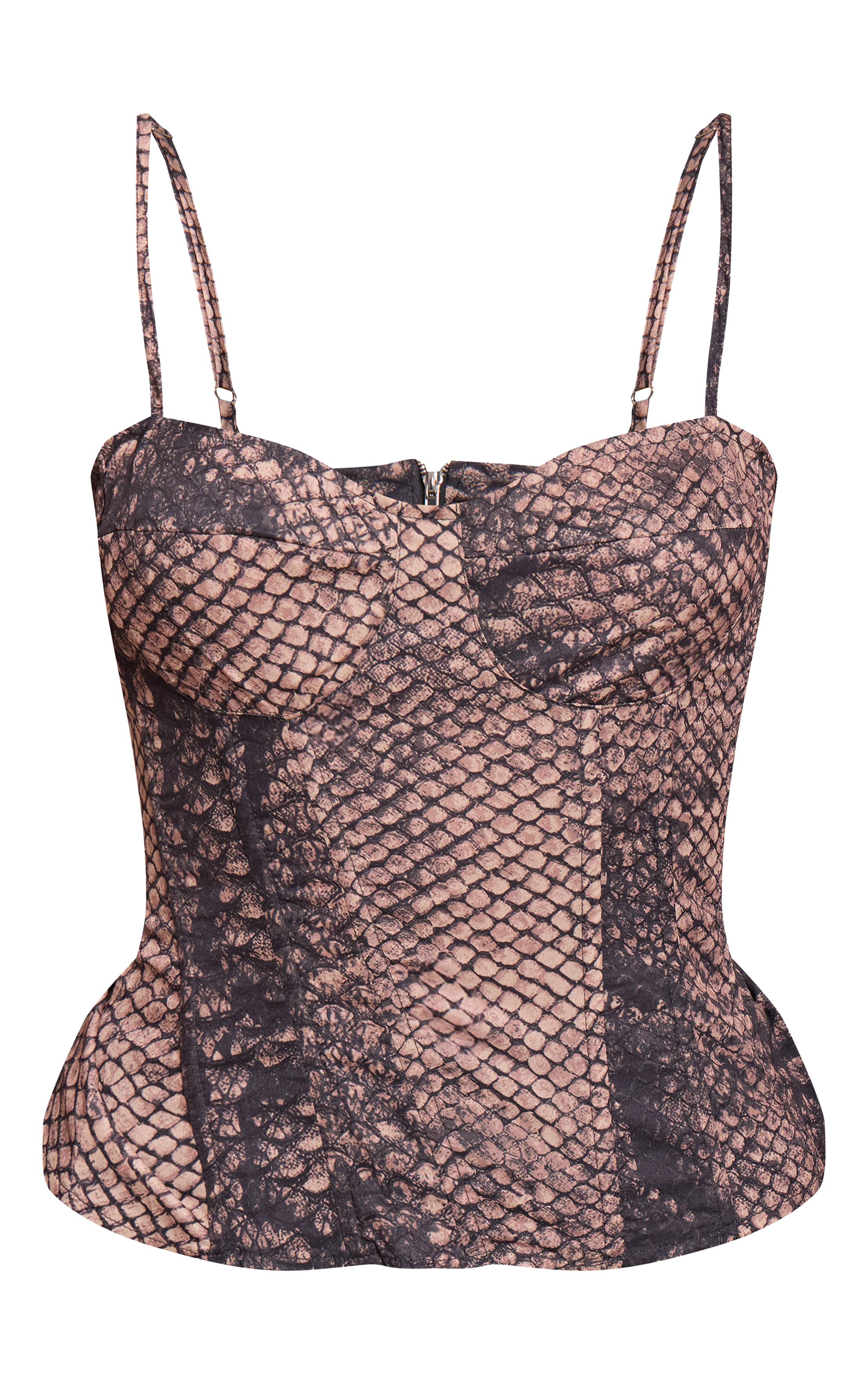 Marron Top Corset Structuré