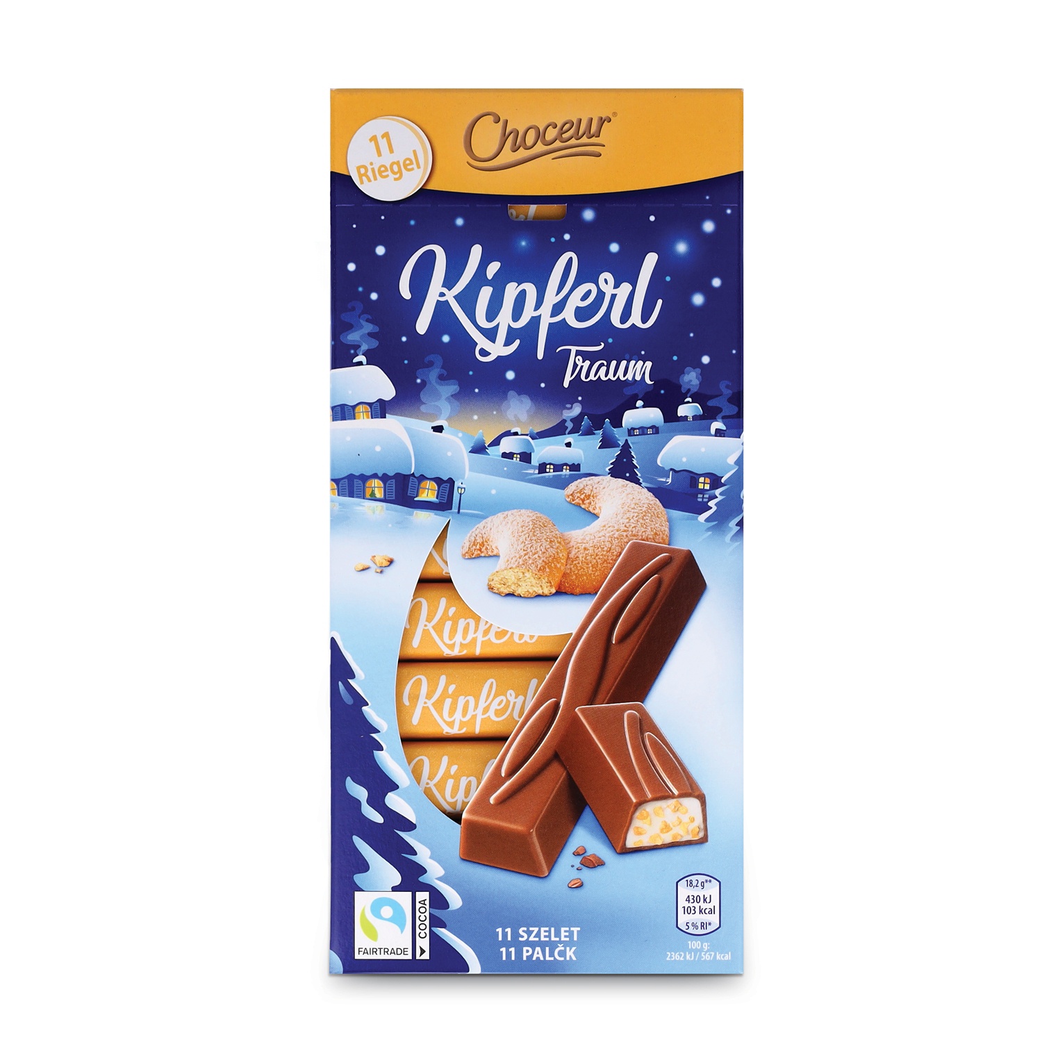 CHOCEUR Winter Schokoriegel, Kipferl 200 g