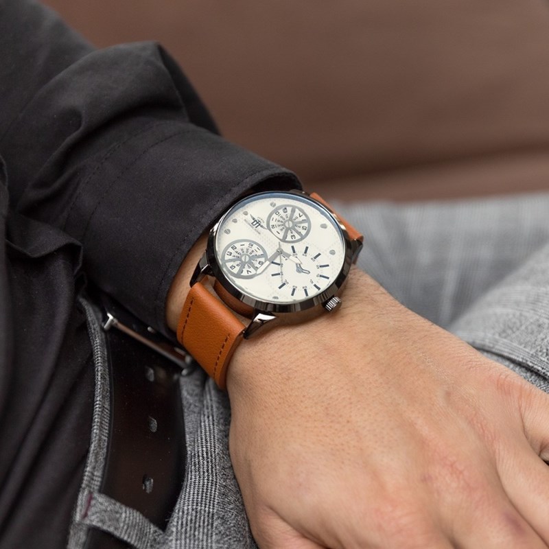 Montre Homme M. JOHN bracelet Cuir Marron