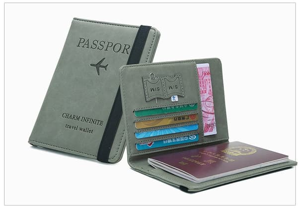 INF Lommebok, Premium PU-skinn, RFID-blokkering Blå