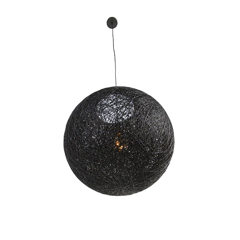 Landelijke hanglamp zwart 60 cm - Corda