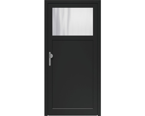 Zij-ingangsdeur A02 1000 x 2000 mm DIN Links wit/antraciet met Chinchilla glas incl. krukgarnituur, profielcilinder