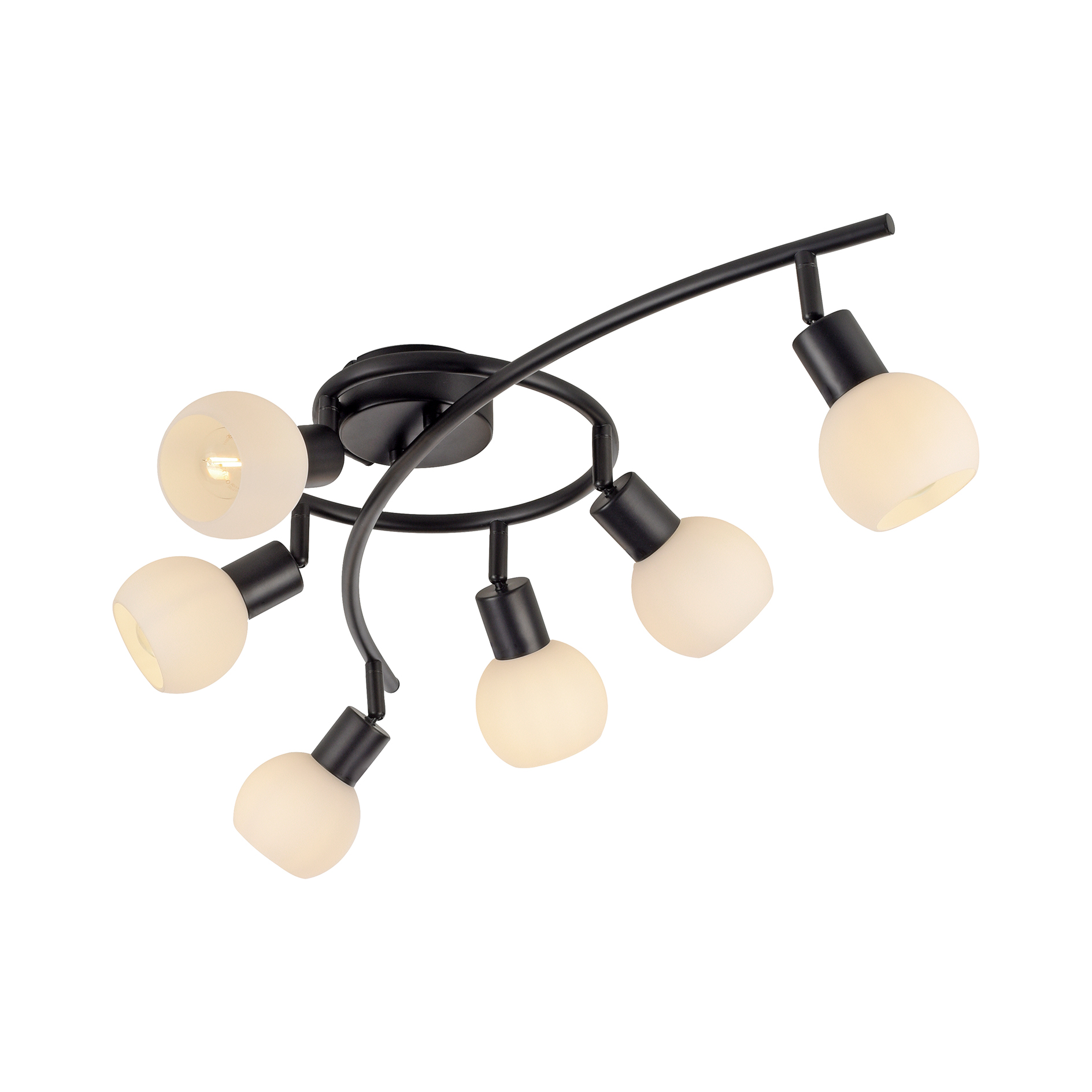 LED-Deckenstrahler - schwarz - 6-flammig