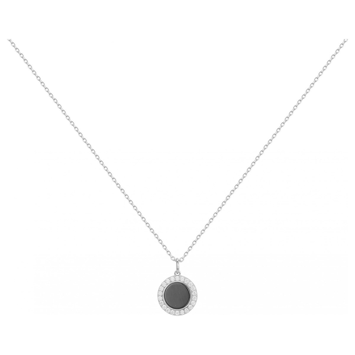 Collier mono-motif en Argent avec oxyde de zirconium blanc