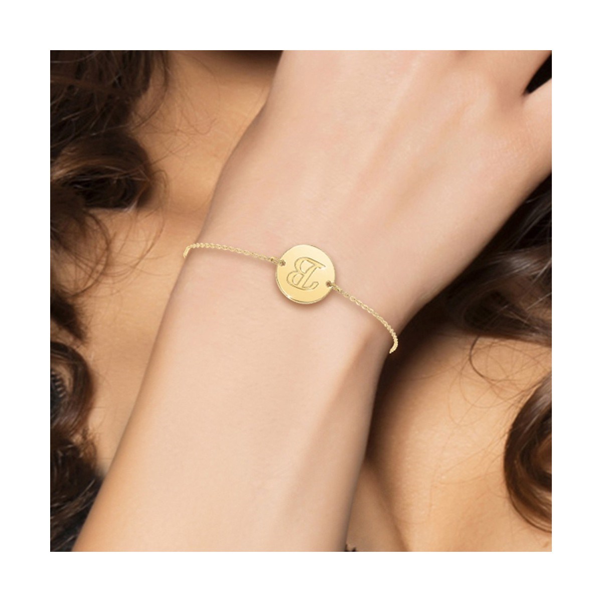 Bracelet lettre B en acier inoxydable par SC Bohème