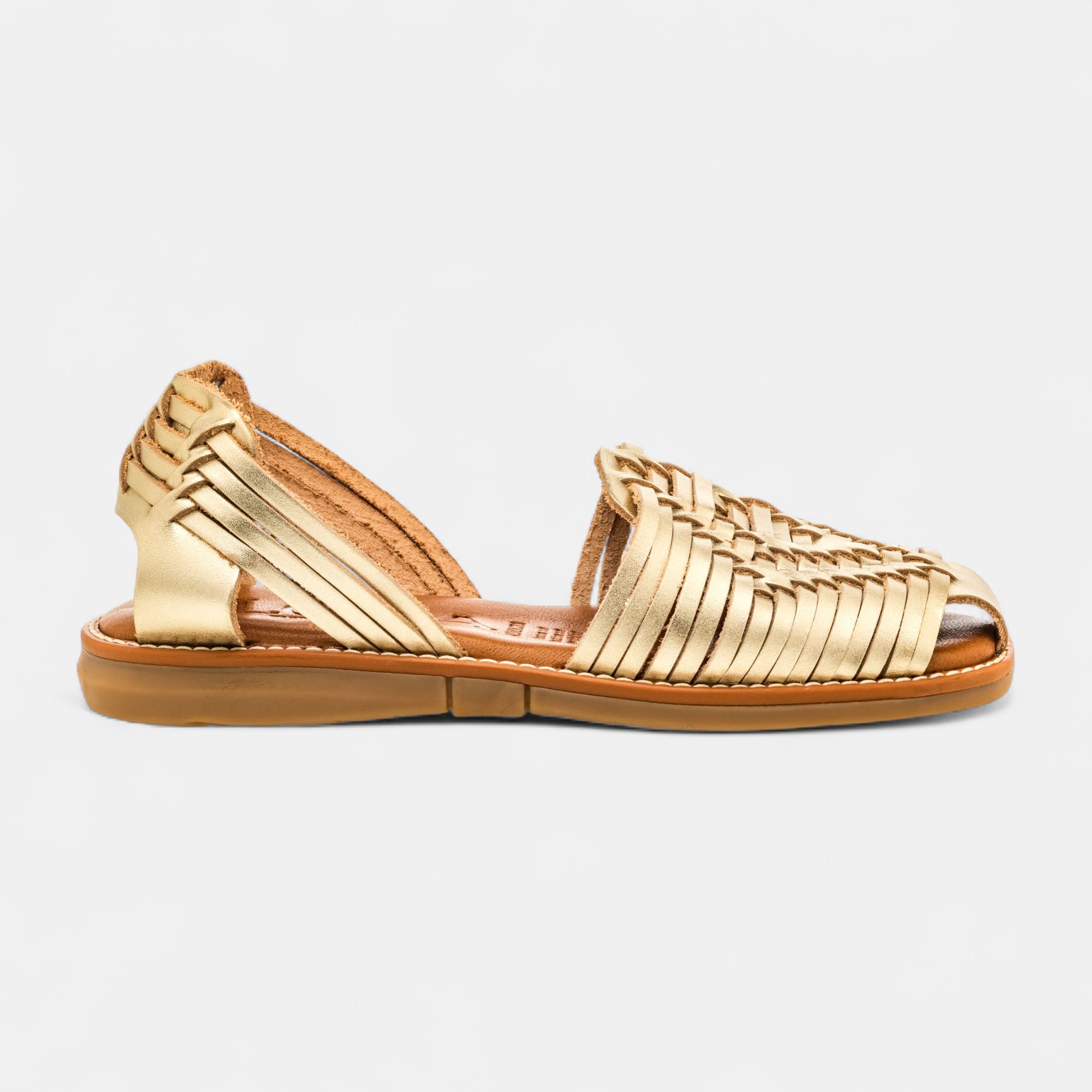 Nu-pieds Femme en cuir or