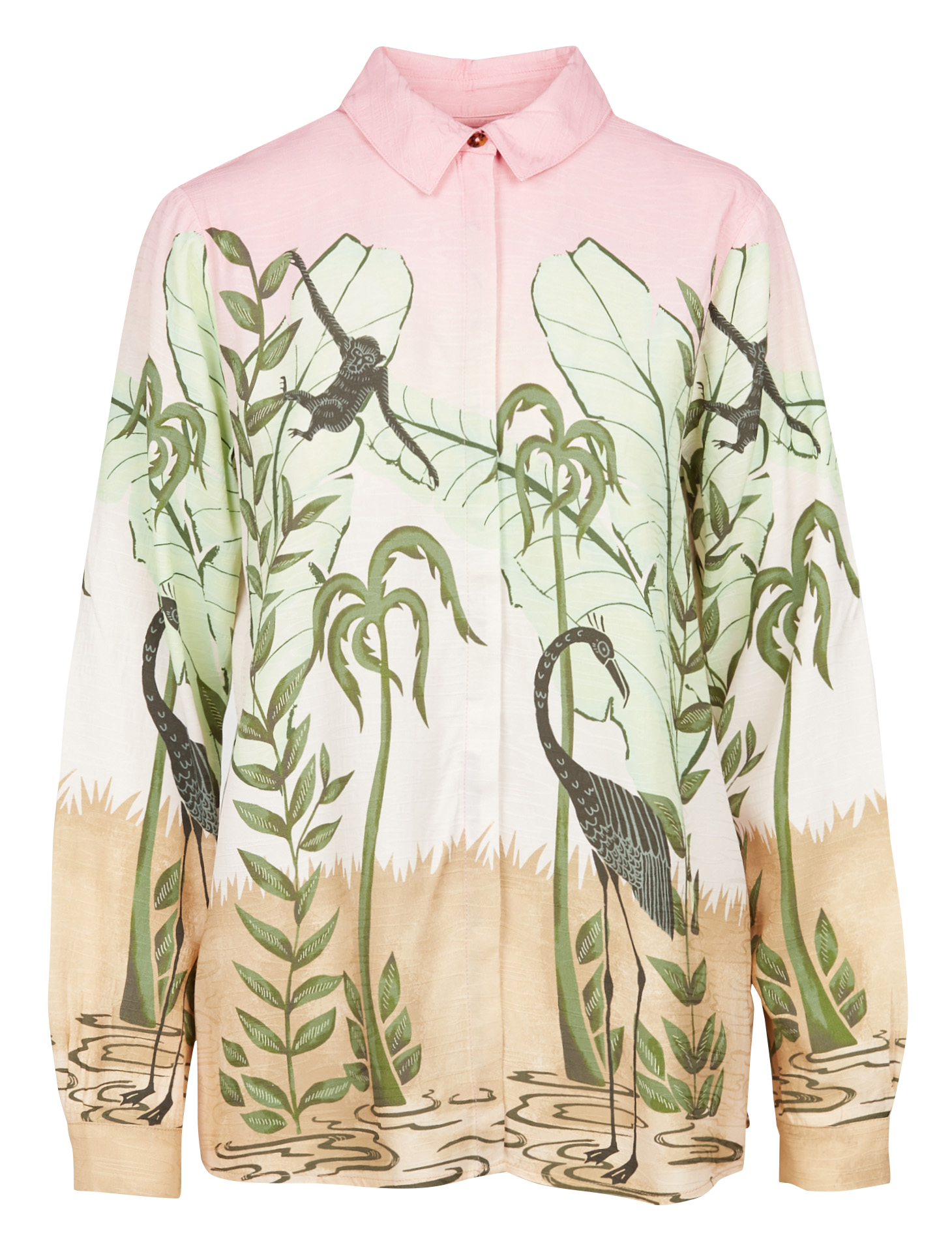 Chemise droite à imprimé| Blanc