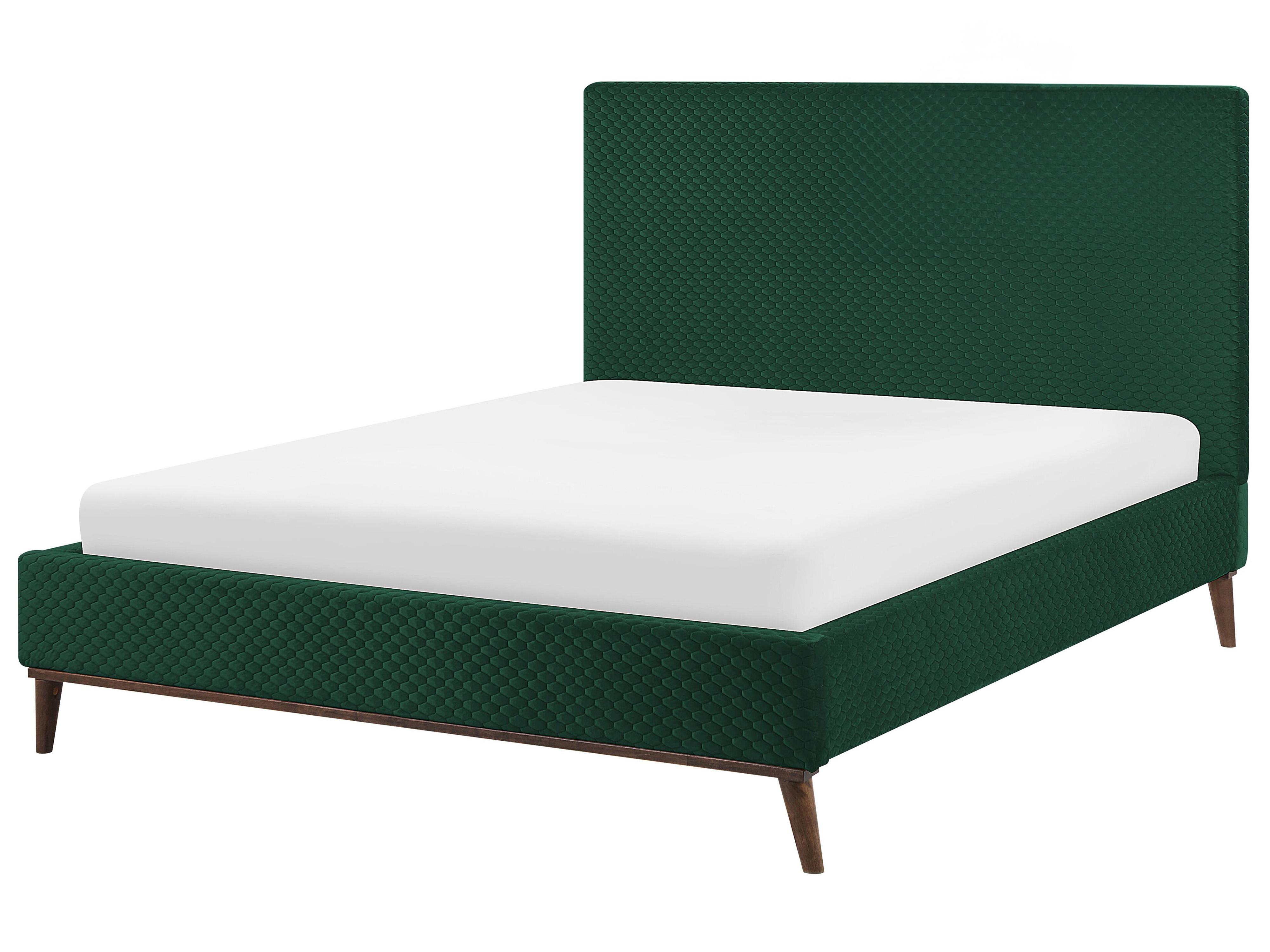 Bed Fluweel BAYONNE 140 x 200 cm Donkergroen