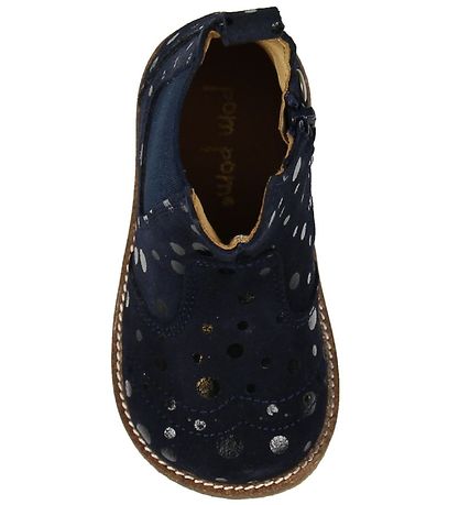 Pom Pom Stiefel - Navy m. Punkte