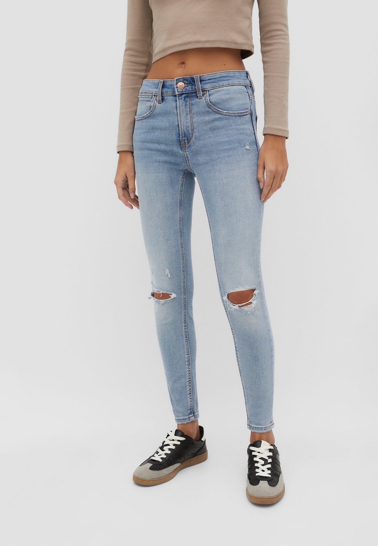Calça jeans skinny de cintura baixa 1420