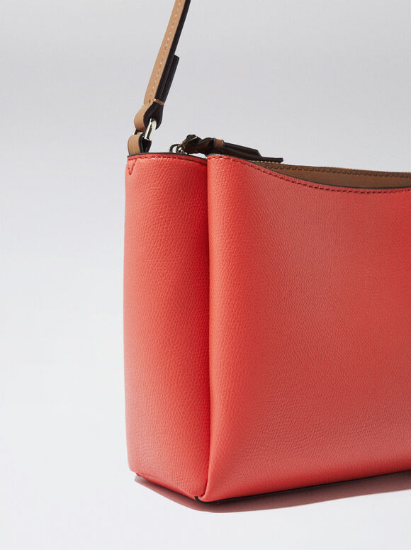 Bolsa transversal com vários bolsos - Coral