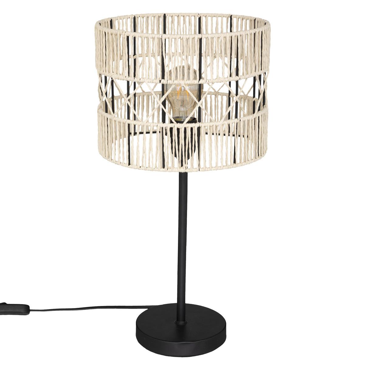 LAMPE DROITE COSY NOIRR NATUREL H.47CM