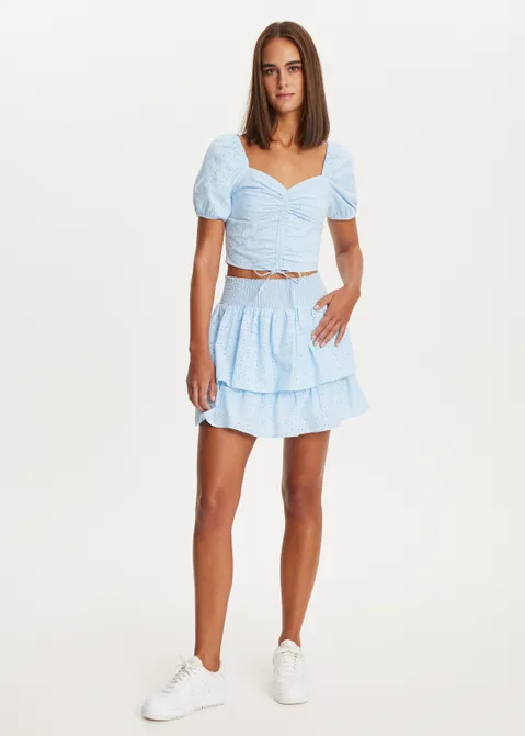 Rok met broderie blauw (BLW.L)