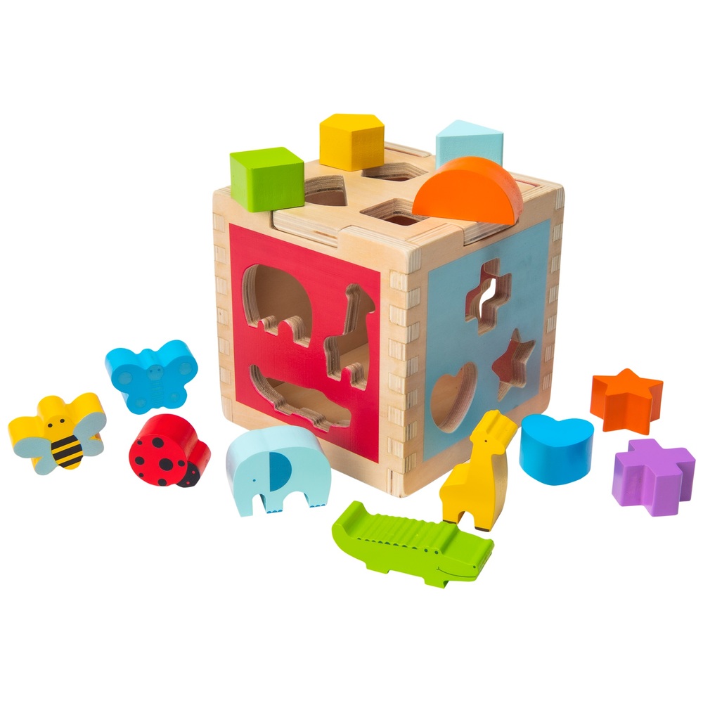 Eichhörnchen-Spielzeug-Sortierwürfel aus Holz
