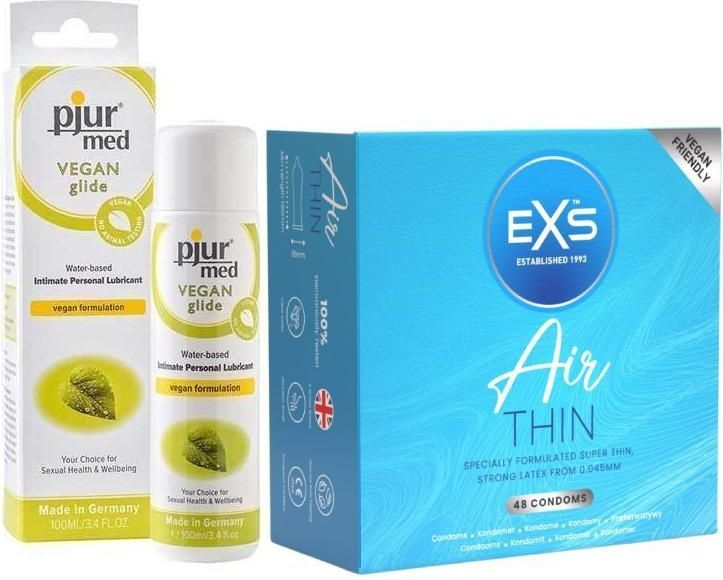 EXS Pjur MED Vegan Glijmiddel + 48 Vegan EXS Air Thin Condooms