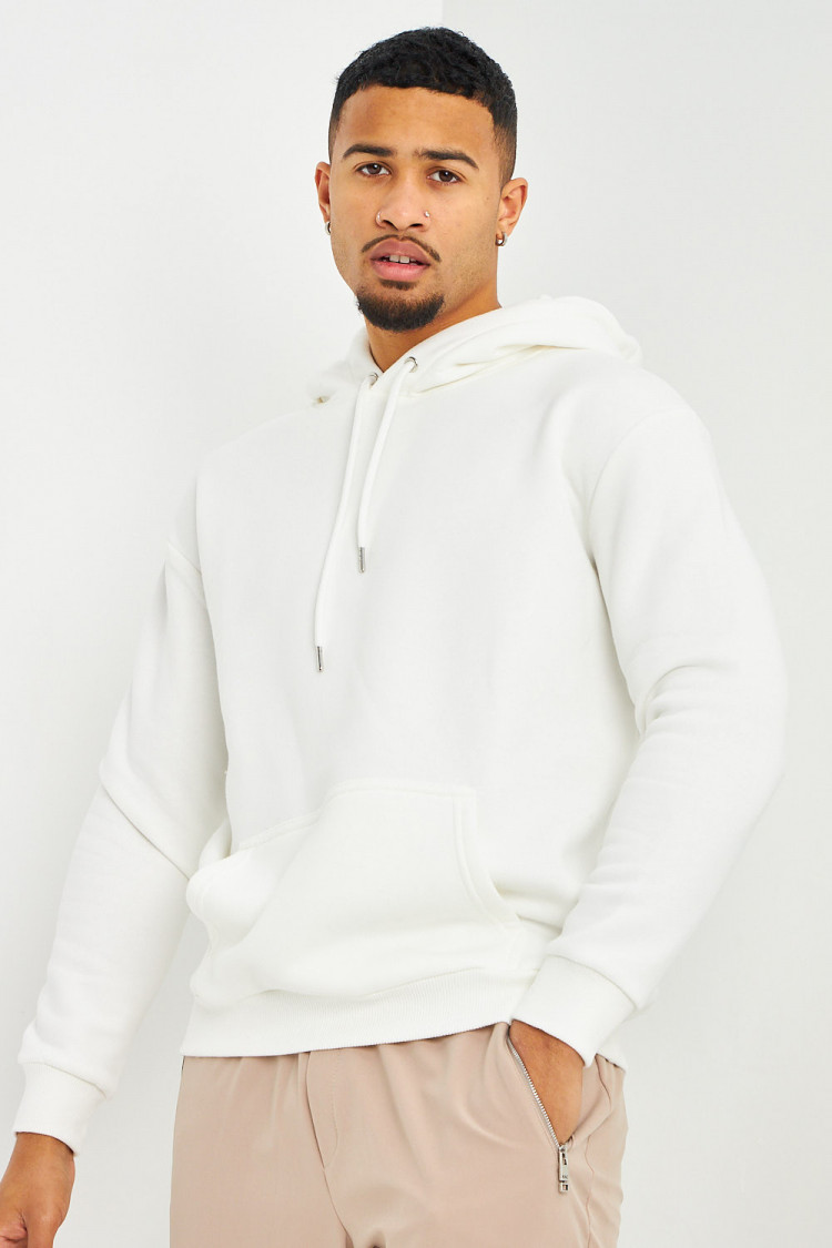 Sweat blanc à capuche Brentiny