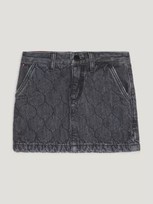 Minissaia de jeans acolchoada
