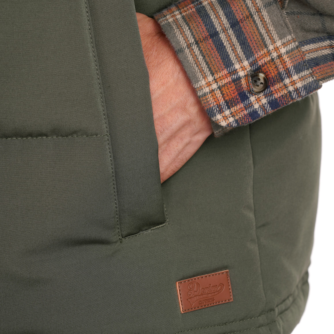 VanVaan Denim Herren Steppweste dunkeloliv