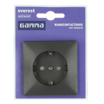 GAMMA Everest Enkel Geaard Stopcontact Antraciet