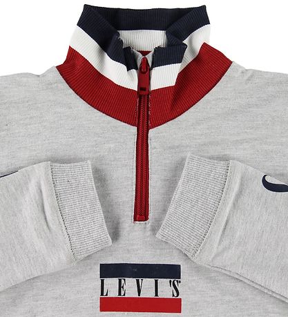 Levis Sweatshirt - Halber Reißverschluss - Graumeliert