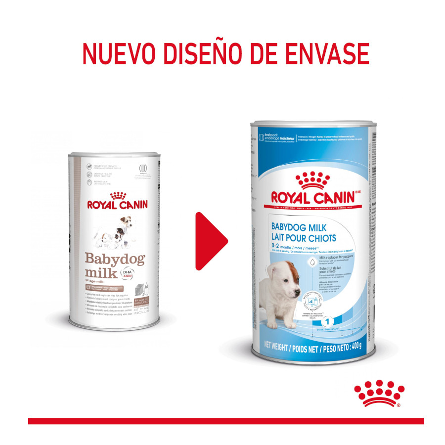 Leite Royal Canin para filhotes no primeiro ano.